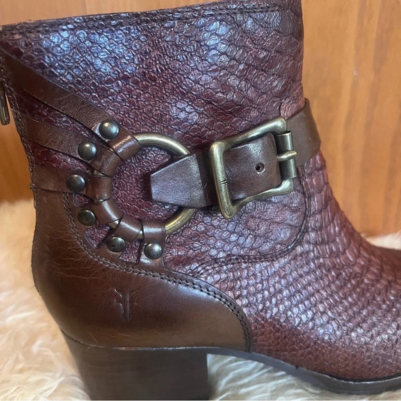 Frye Zoe Ring Leather Short Boots Sz-7 - Picture 5 of 9